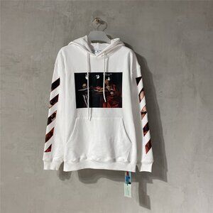 Off-White Skull Print White Hooded Sweatshirt